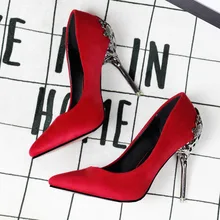 spring autumn pointed silver high heele shoes sexy thin female bride Red bottom wedding shoes gold shallow mouth single shoes