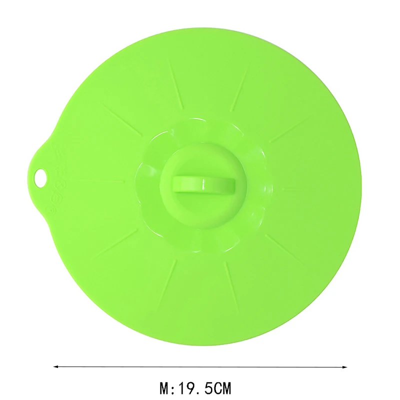 Силиконовая чаша для микроволновой печи, крышка для разлива, кастрюля, сковорода, пищевая упаковка, уплотнительная крышка, инструменты для приготовления пищи, кухонные гаджеты - Цвет: Green M 19.5cm