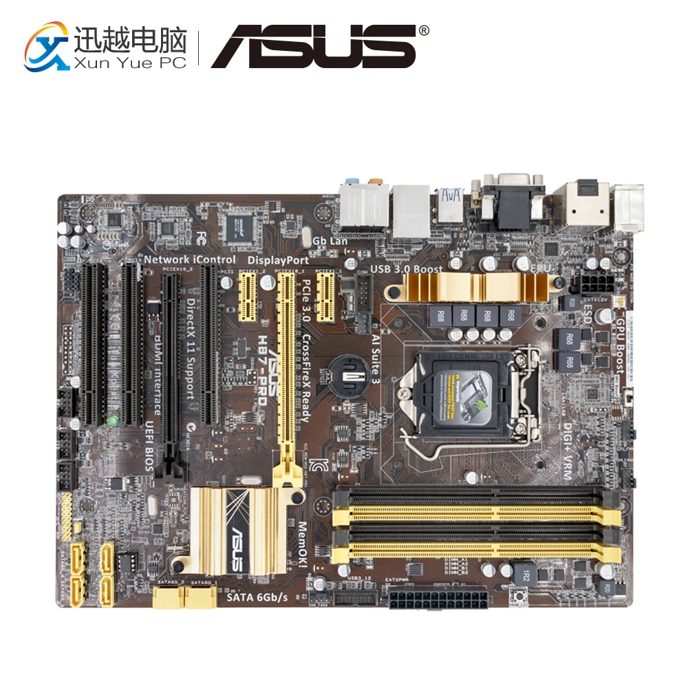 

Asus H87-PRO Desktop Motherboard H87 Socket LGA 1150 i7 i5 i3 DDR3 32G SATA3 UBS3.0 ATX