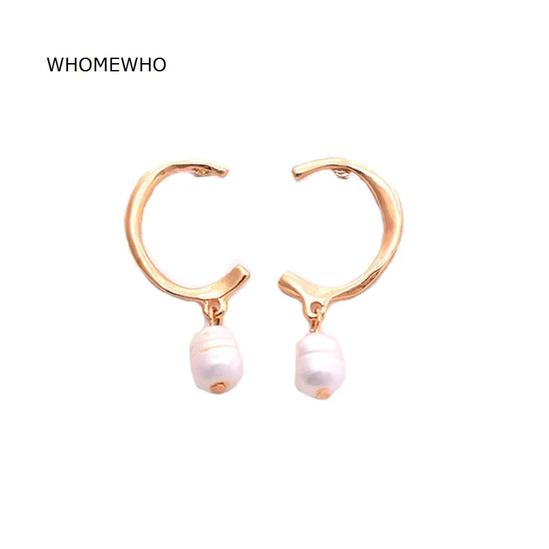 

Korean Fashion Gold C Shape Geometric Simulated Pearl Minimalist Earrings 2019 Trend Twist Minimalism Bridal Party Jewelry