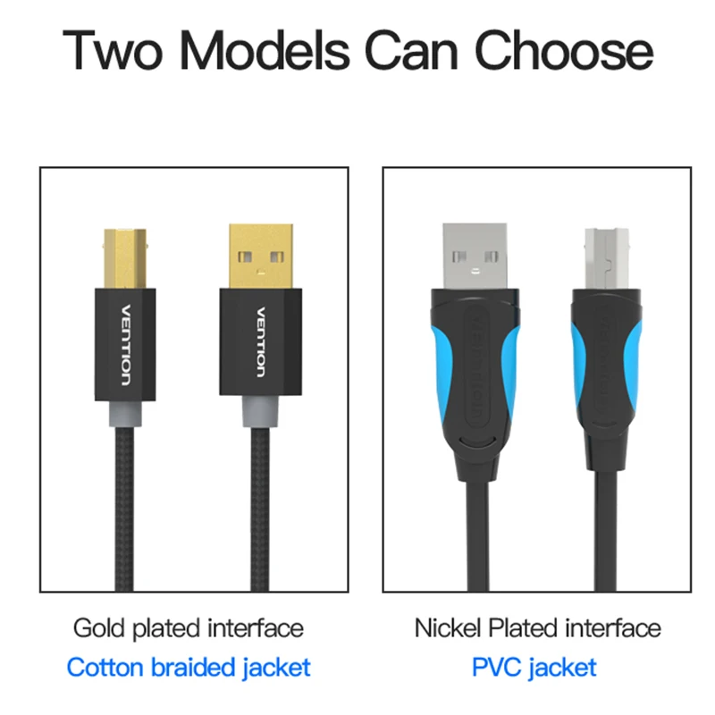 USB кабель Vention стандарта Type B (папа) A (папа)|Кабели передачи данных| |