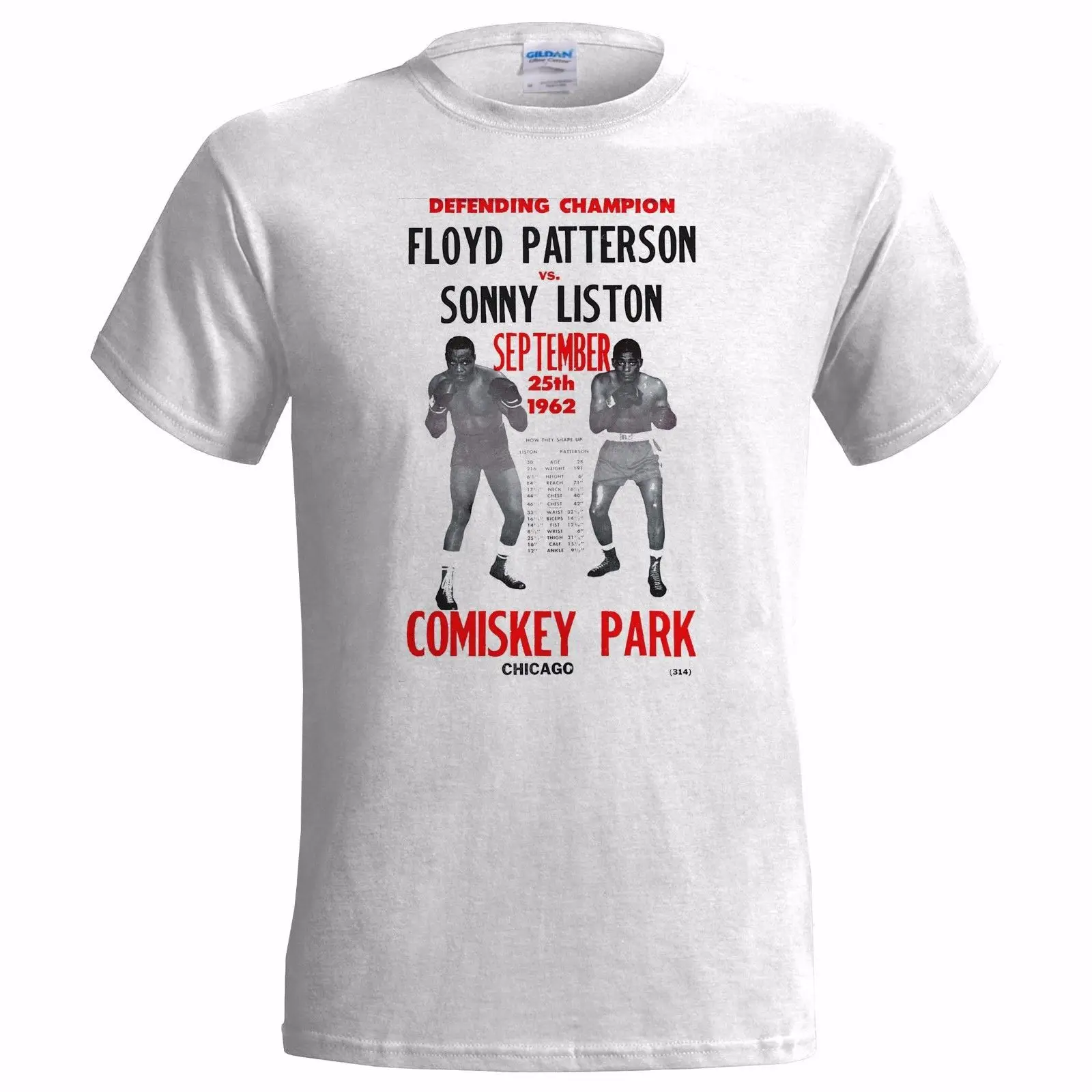 FLOYD Паттерсон VS Сонни Листон плакат Мужская футболка BOXINGER боксер плотный