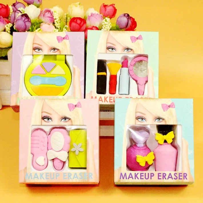 12set/lot Creative women's cosmetics boxed eraser / rubber