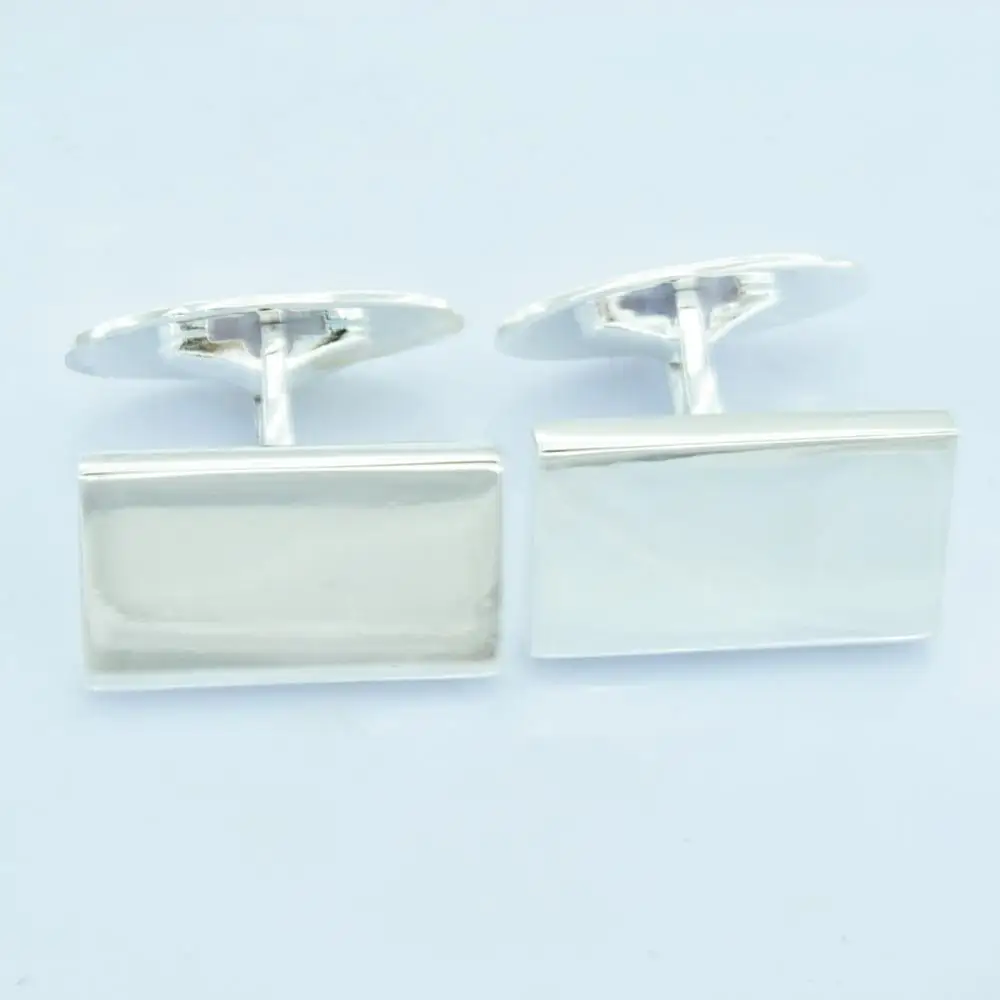 

FANSSTEEL 925 sterling silver mens rectangle cufflink