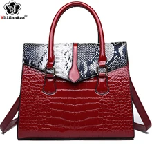 Модные женские сумки с крокодиловым узором, роскошные брендовые кожаные сумки через плечо для женщин, вместительная сумка большой емкости Feminina