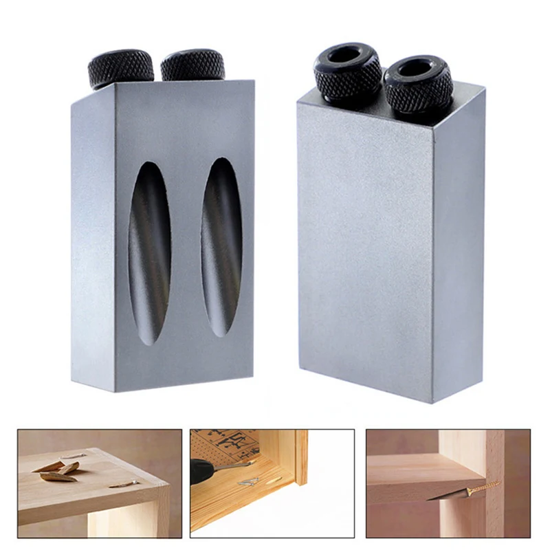 

Pocket Hole Jig Kit with 6-10mm Drive Adapter Tools for Woodworking Angle Drilling Holes _WK