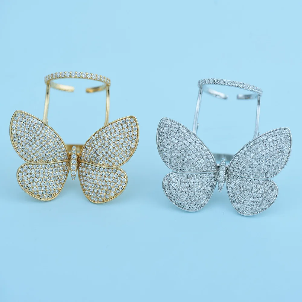 

gold color butterfly large ring for women