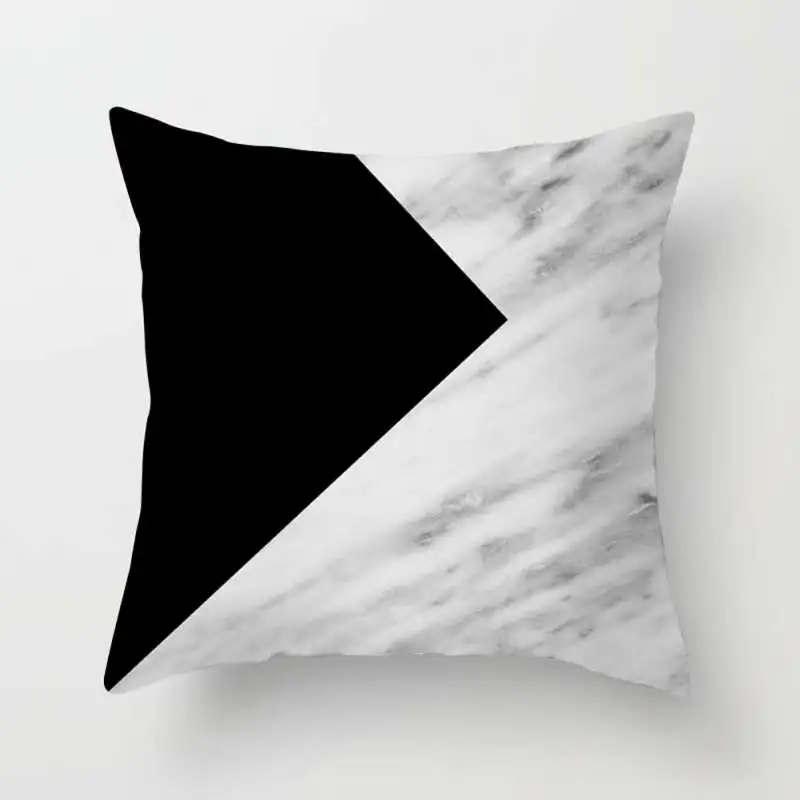 1 шт., скандинавский черно-белый геометрический Стильный чехол для подушки s, бархатный чехол для подушки с рисунком из персиковой кожи, полосатый геометрический чехол для подушки