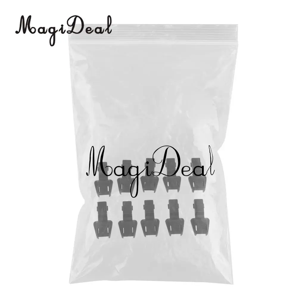 10 Pieces Plastic Zipper Puller End Lock Zip Pull End Clip Buckle for 3-4mm Elastic Bungee Cord