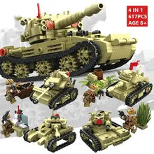 2019 617Pcs Military Constructor Model Kit 4 in 1 Weapon Tank Model Building Blocks compatible with Legoed 2019 617Pcs Military Constructor Model Kit 4 in 1 Weapon Tank Model Building Blocks compatible with Legoed
