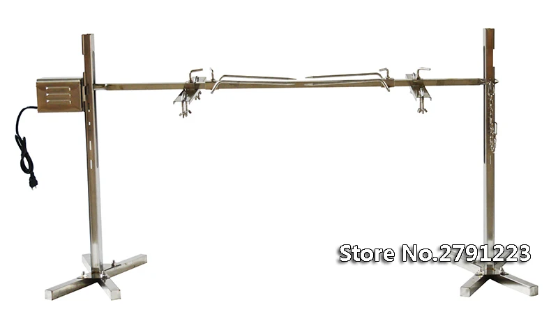 

90 Lbs BBQ Rotisserie Grill Spit Roaster Tripod 25W Motor Stainless Lamb Skewer 110V/220V