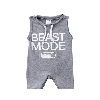 

Kids Baby Boy BEAST MODE ON Printed Romper Loose Jumpsuit Outfits Clothes Summer