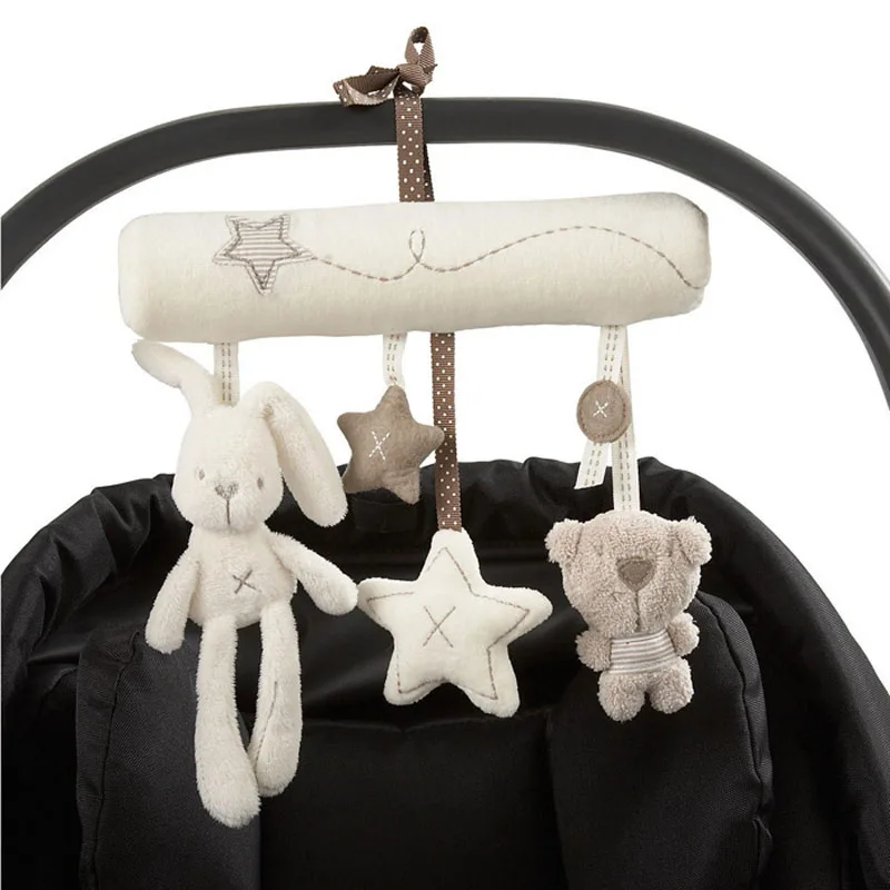 

Rabbit baby hanging bed safety seat plush toy Hand Bell Multifunctional Plush Toy Stroller Mobile Gifts
