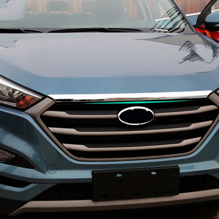 Топор для hyundai Tucson ABS Chrome передний капот крышка отделка Гриль литье тела комплект ободок Frame гарнир укладки