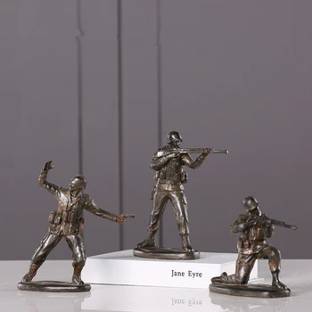 

Creativity American Soldier Resin Statue Modern Style Desktop Furnishings Sculpture Home Decoration Accessories Crafts 143