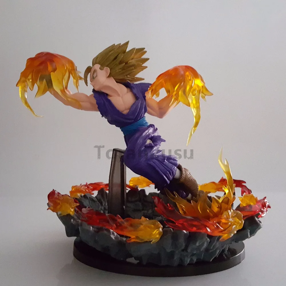 Dragon Ball Z Gohan Super Saiyan Fire Fist ПВХ фигурки, светодиодный светильник, аниме Dragon Ball Super Son Gohan фигурка DBZ игрушка