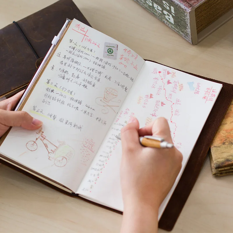 Чехол книжка из 100% натуральной коровьей кожи в стиле ретро|pocket planner|travelers notebooktravel