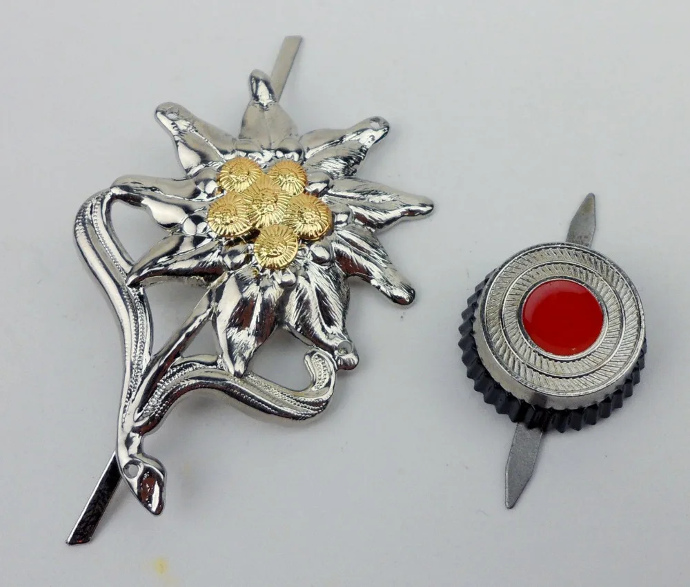 

WWII GERMAN M43 FIELD CAP BADGE EDELWEISS BADGE COCKADE HEADGEAR PINS