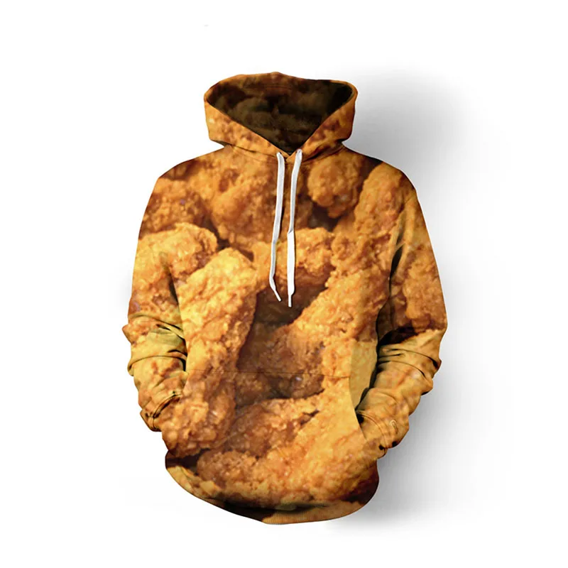 Fried Chicken Food 3D All Over Printed Hoodies Sweatshirt Casual