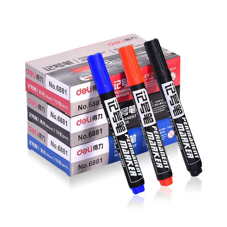 

Permanent Marker Pen Black Red Blue Oily Waterproof Office School Supplies 5PK
