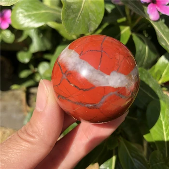 

natural quartz crystal stone red jasper sphere around 3cm christmas decorations for home magic healing crystal ball