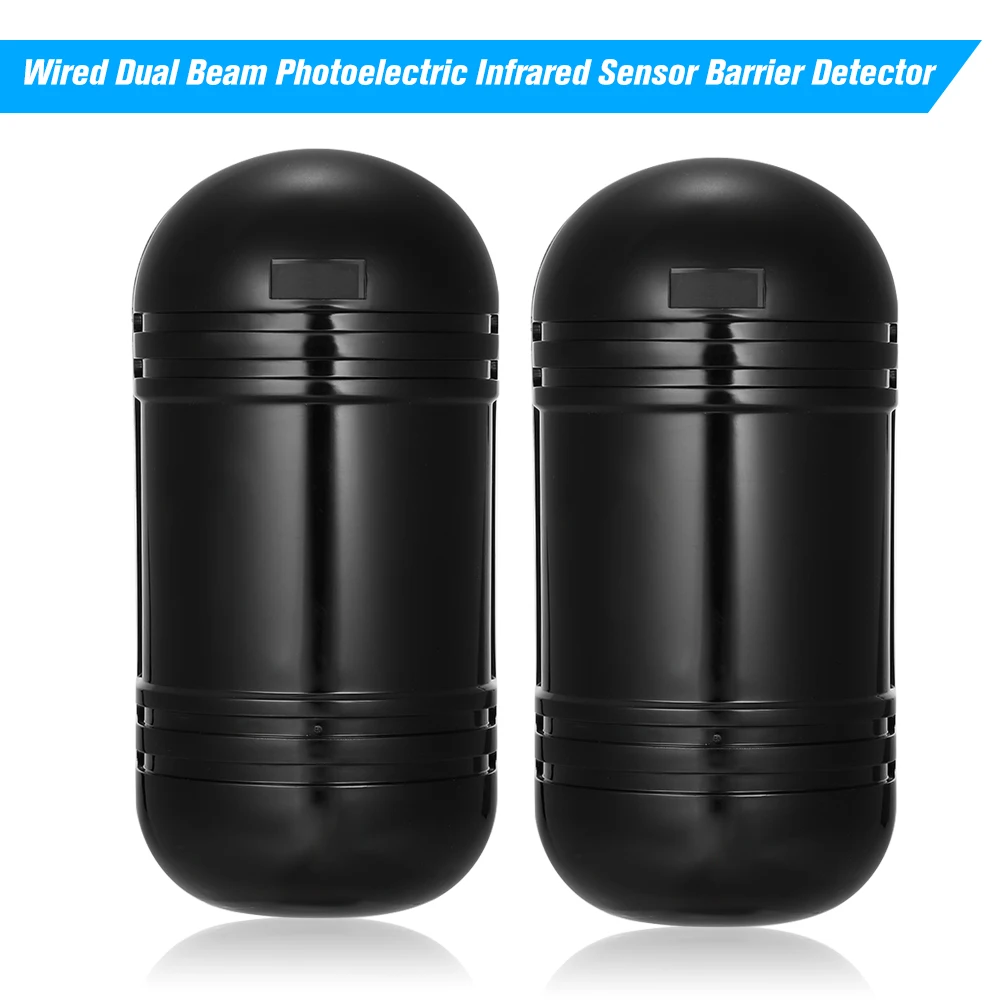 

Wired Dual Beam Photoelectric Infrared Sensor Barrier Detector 100M Alarm Tamper Alarm Output Door Window Burglar Alarm System