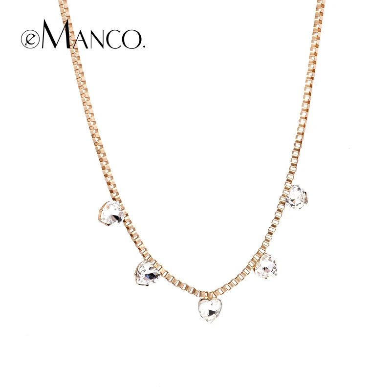 

eManco romantic style Heart-shaped crystal delicate collarbone women necklaces female fashion accessories fashion jewelry