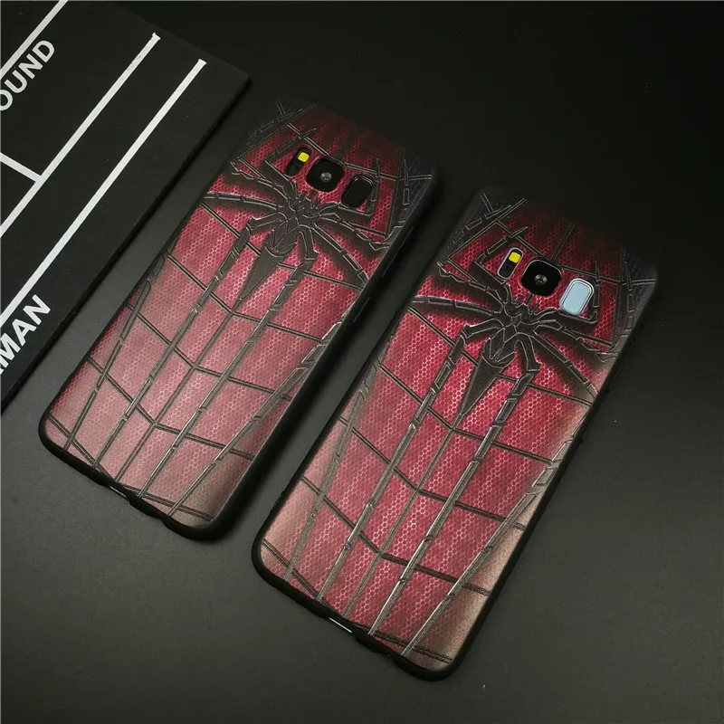 

Marvel Spiderman Soft Phone Cover Case For Samsung Galaxy S8 S9 S10 Plus S10e Lite Note 8 9 Matte Silicon 3d Super Relief Coque