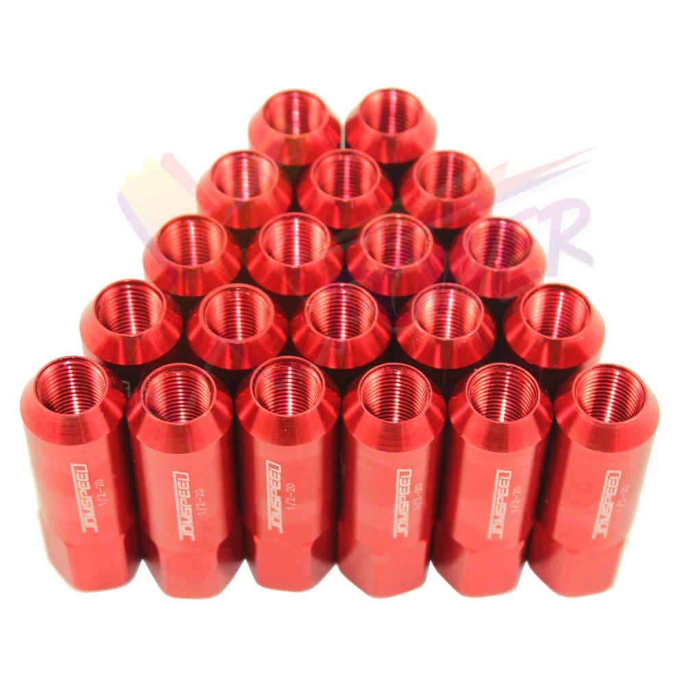 RED JDMSPEED EXTENDED FORGED ALUMINUM TUNER RACING LUG NUT FOR MUSTANG