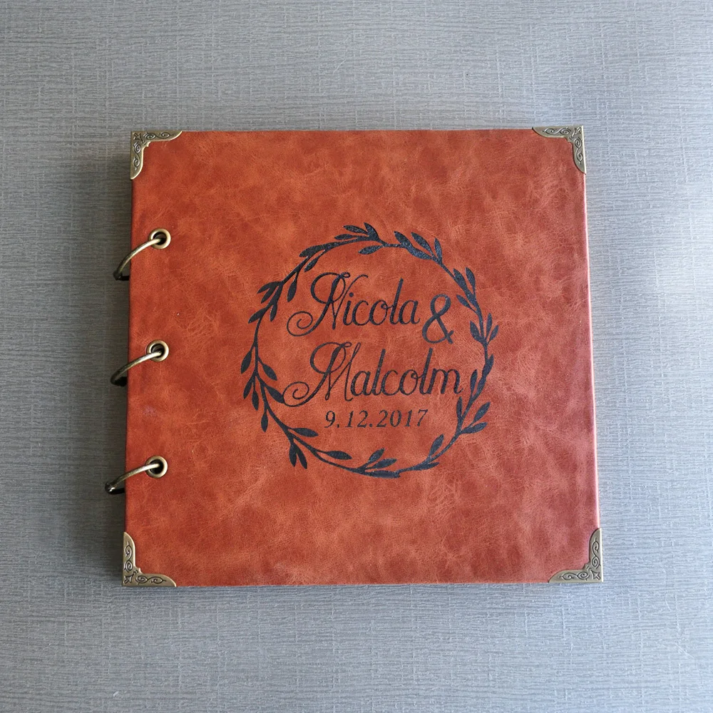 Персонализированная Свадебная книга для гостей, кожаный свадебный альбом для гостей, свадебный подарок, Юбилейный подарок, индивидуальный Жених и невеста