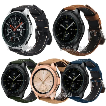 

Genuine Leather Watch Band Strap for Samsung Galaxy Smart Watch 46mm Classic Black Buckle Replacement 22mm leather band strap