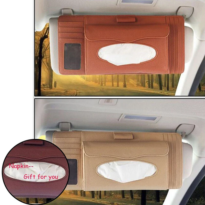Автомобильный Органайзер CD сумка для хранения в автомобиле солнцезащитный козырек коробка для салфеток грузовик Dvd диск чехол для карт сумка-Органайзер бумажный держатель для салфеток