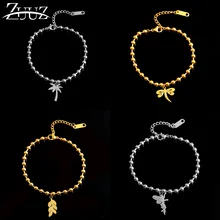 ZUUZ 4 мм браслеты из бусин Очаровательный из нержавеющей стали звено цепи braclet Серебро Золото для Женский Аксессуары Ювелирные изделия