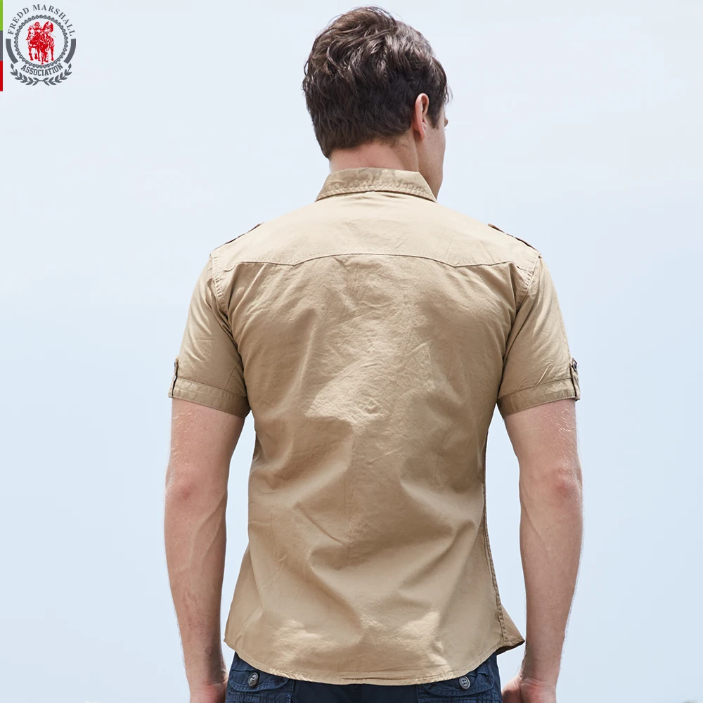 Mens Cargo Shirt Men Casual Shirt Solid Short Sleeve Shirts Work for Male Plus Size 55890 casual short sleeved shirt short sleeved shirt