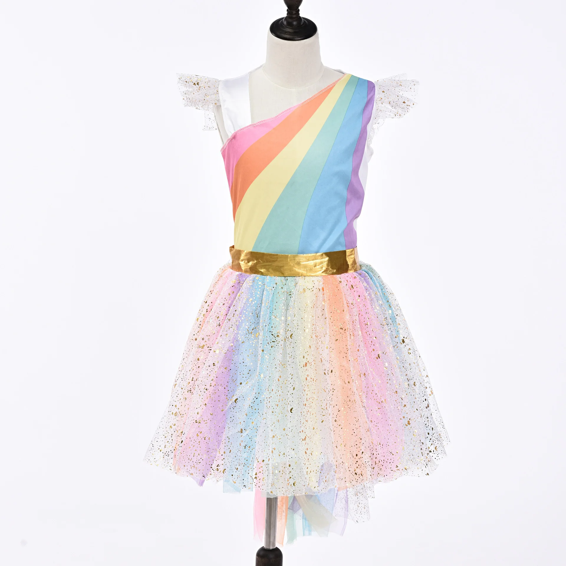 

New Summer Children's Costume Cosplay Clothing Unicorn Dress Performance Rainbow Princess Dress For Girls Easter Baby Dresses