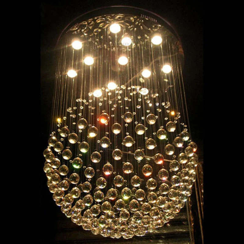 12-LED-Bulbs-D80CM-H120CM-Staircase-Modern-Crystal-Chandelier-Round-sphere-Pendant-Lamp-RainDrop-Hanging-Light