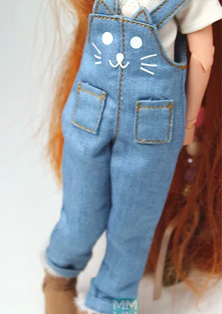 1 шт. аксессуары для Blyth fashion cat нагрудник розовый, синий, джинсовый синий для Blyth Azone 1/6 аксессуары для кукол - Цвет: XB--013--B