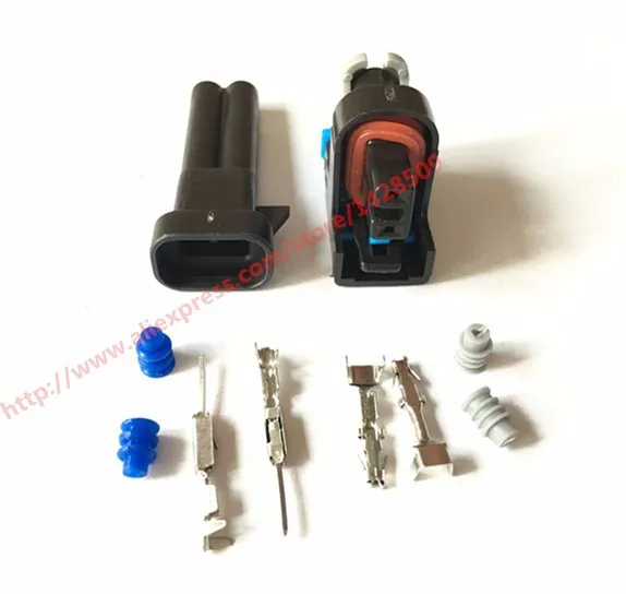 

20 Set Female And Male 2 Pin Delphi EV6 Injector Auto Connector Automotive Plug Socket For Sail Excelle SGMW Jinbei