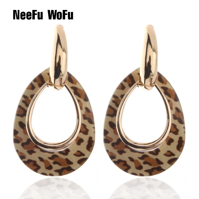 Серьги NeeFu WoFu tiger из полимерного сплава большие длинные серьги в форме капли воды