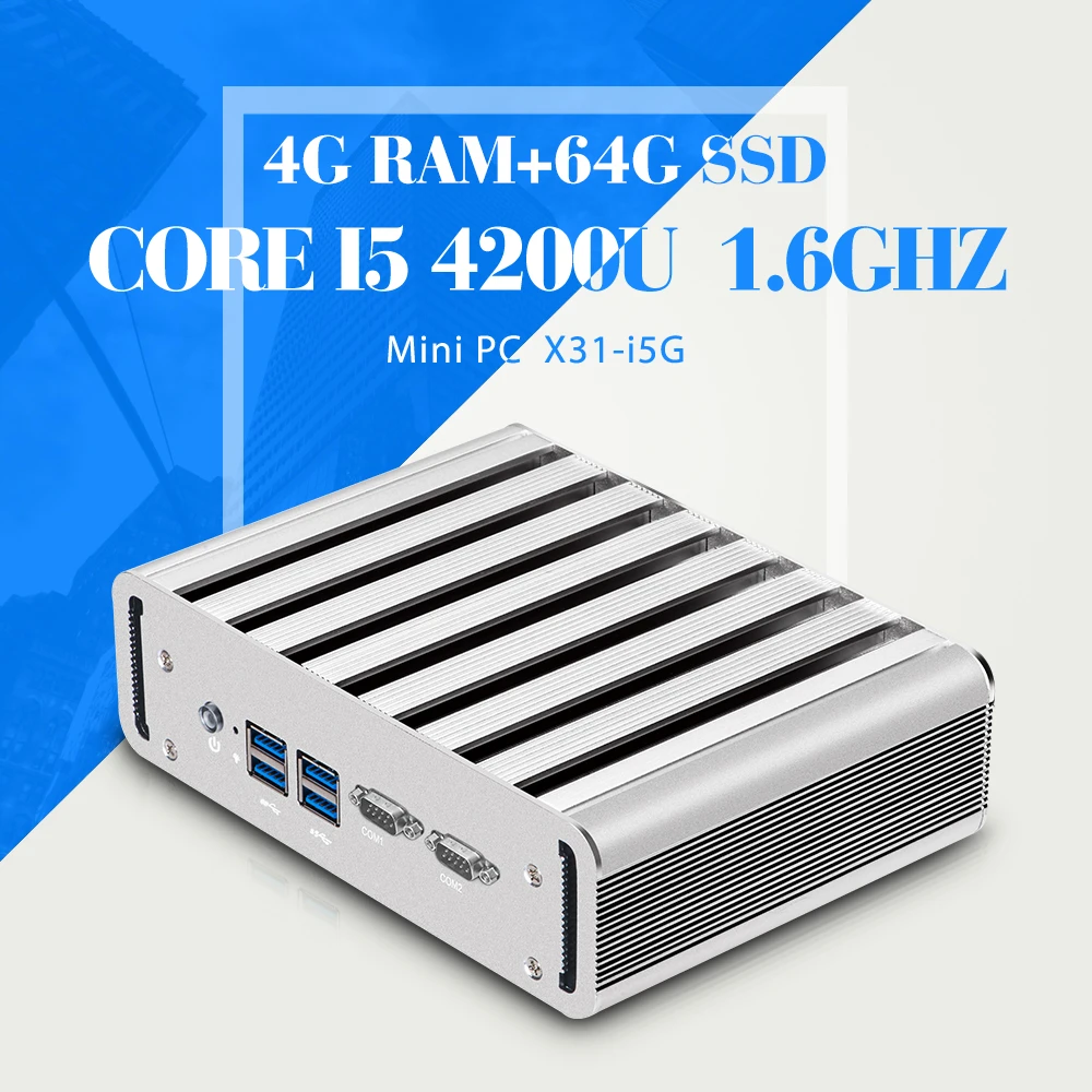 I5 4200U 4G RAM 64G SSD With WIFI HDMI Mini Computer Fanless Ultra Thin Client Table Computer Windows 7/8/8.1/10