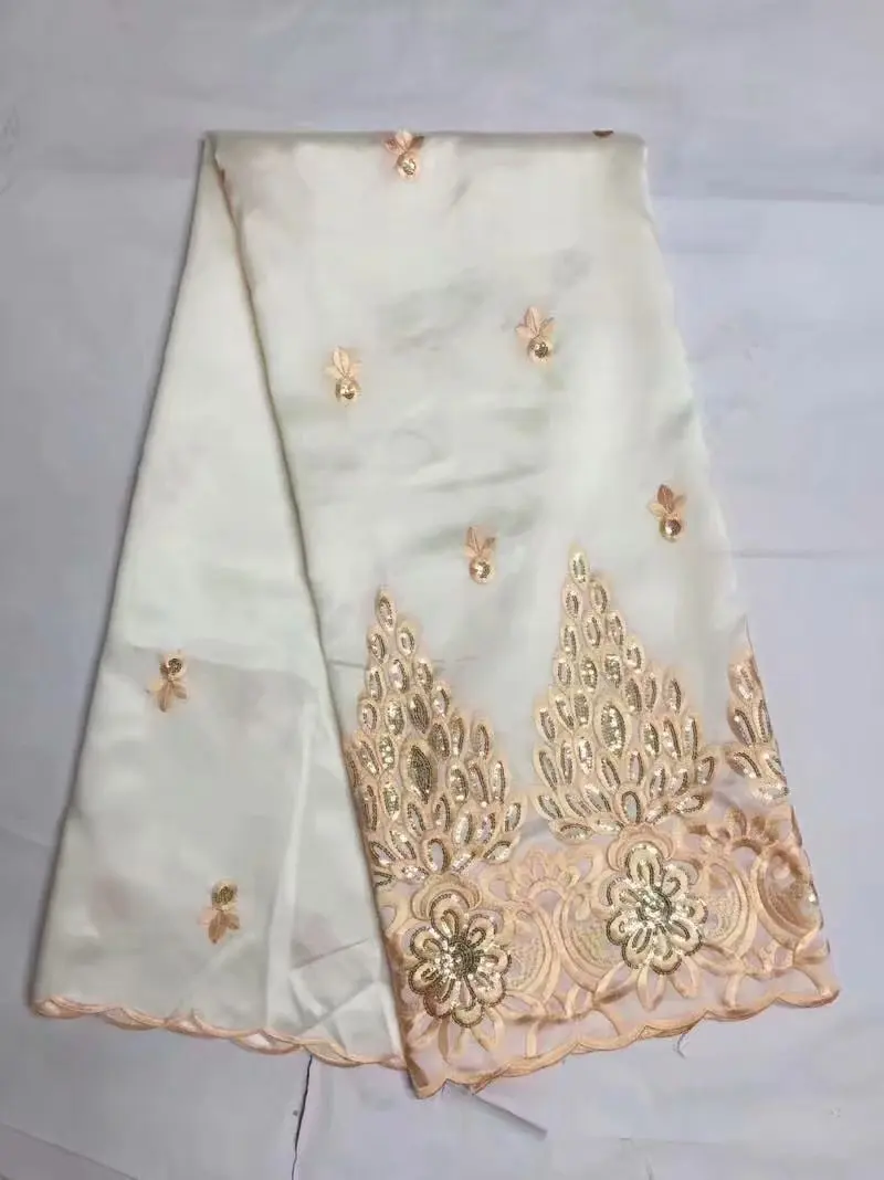 Африканский Джордж кружева индийский Дизайн для нигерийских свадебное платье Tissu блестками золотая линия вышитые кружевного гипюра