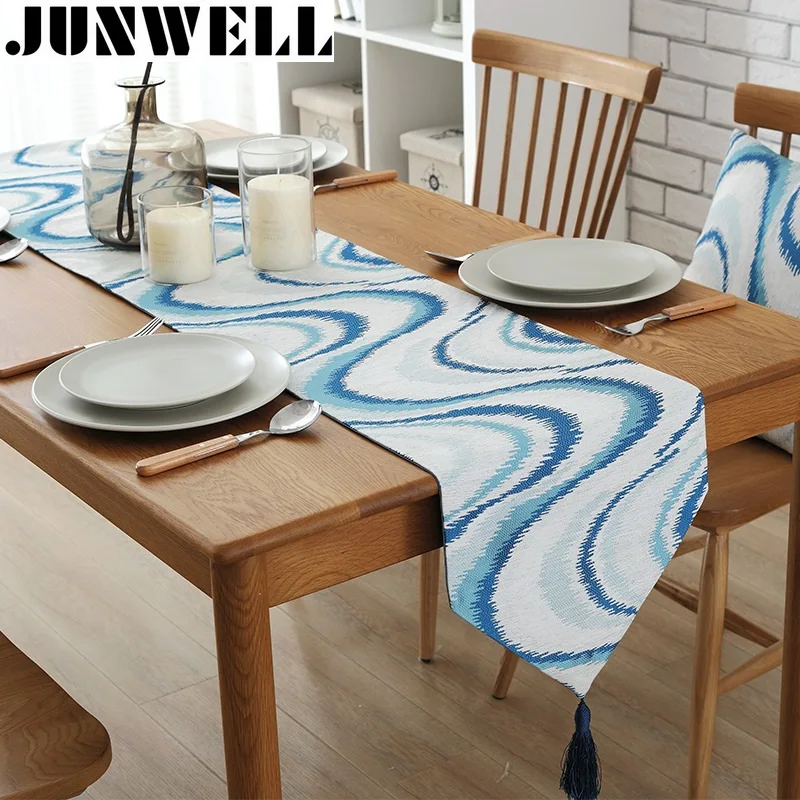 Junwell Fashion Modern Table Runner Colorful Nylon Jacquard Runner