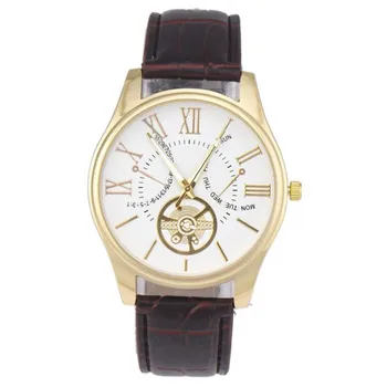 

Hot 2017 New Fashion Men High Quality Business Affairs Faux Special Style Leather Analog Wrist Watch relogio feminino Dropship