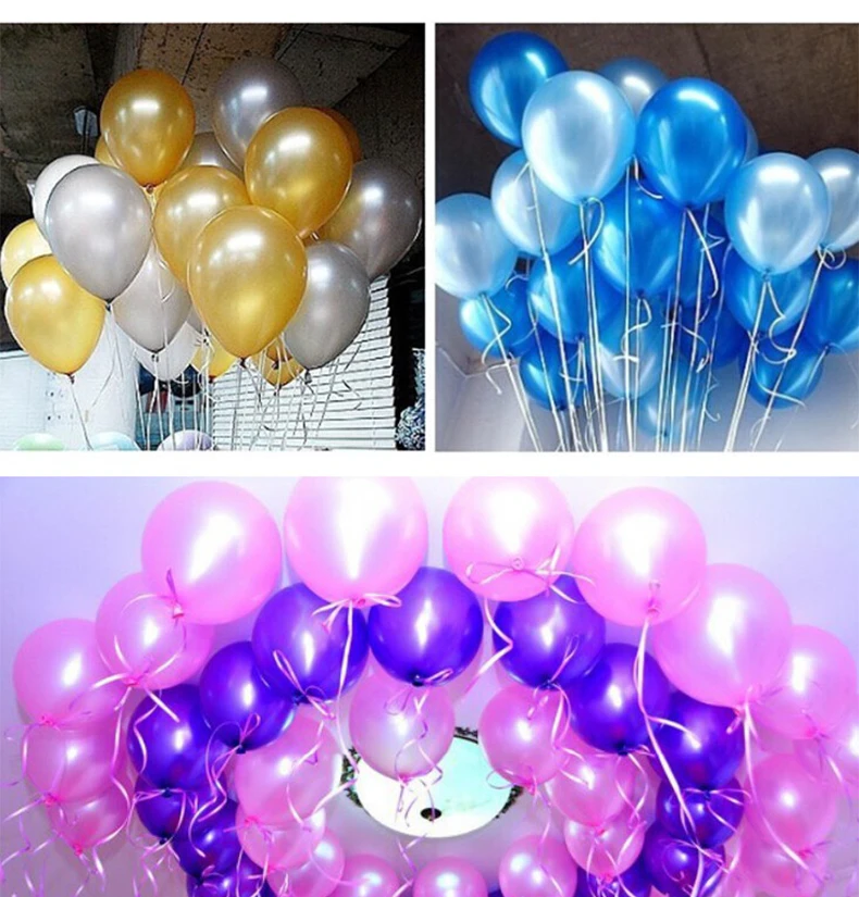 Birthday Balloons 10pcs/Hot 1.5g Pearly 10 Inch Round Latex Balloon Kids Toys Wedding Happy Birthday Party Decoration Balloons