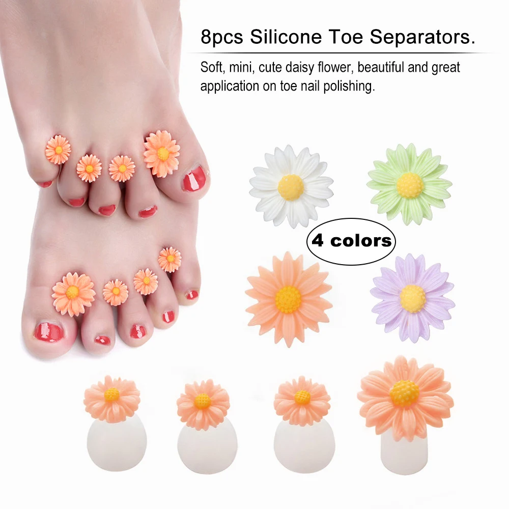 8Pcs/set Silicone Toe Separators Home and Salon Toes Orthotics Foot Toe Spacers Orthopedic
