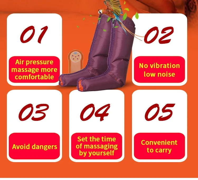 JinKaiRui Electric Circulation Leg Wraps Healthcare Air Compression Massager Foot Ankles Calf Therapy Slimming Relaxation Massj06