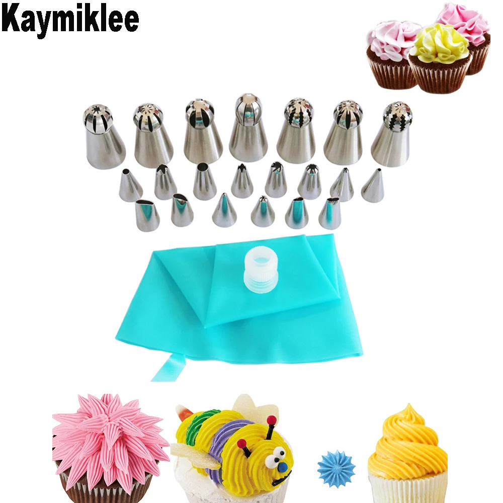 

Kaymiklee 23PCS/SET Icing Nozzle Decorating Tools Cake Tools Cake Decorating Nozzles Cake Decorating Set CS121