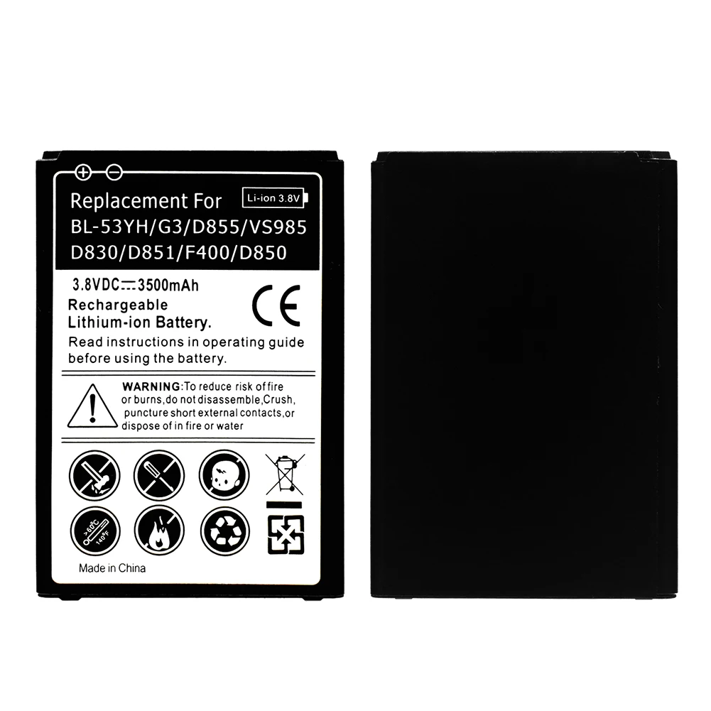 Литий ионный аккумулятор для телефона LG Optimus G3 D830 D850 D851 D852 D855 LS990 F400 VS985 BL53YH 3500 мАч