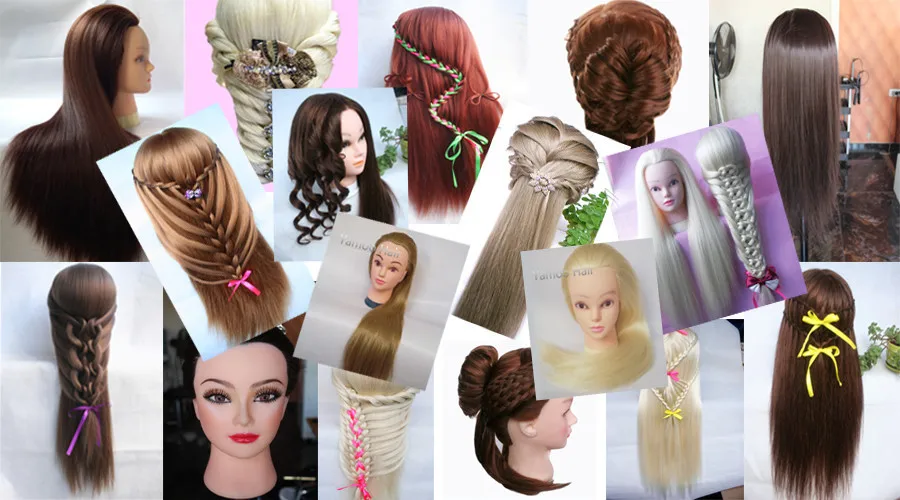 Resistente ao Calor Styling de Cabelo Formação de Alta Linho 70 cm 100% Fibra Sintética Feminino Manequins Cabeça Cabeça Qualidade Frete Grátis 16 cabeça alta qualidade frete grátis treinamento cabeça