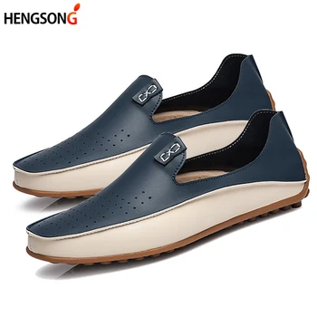 

2017 New Fashion Men Loafers Luxury Brand Flats Shoes for Men Driving Shoes PU Leather Loafers Men Casual Shoes 2 Styles 910673